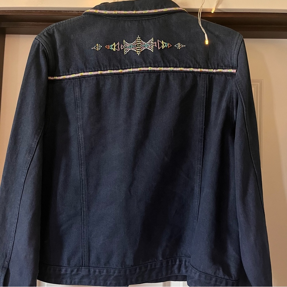 Pendleton Beaded Western Style Jean Jacket, Large - image 6